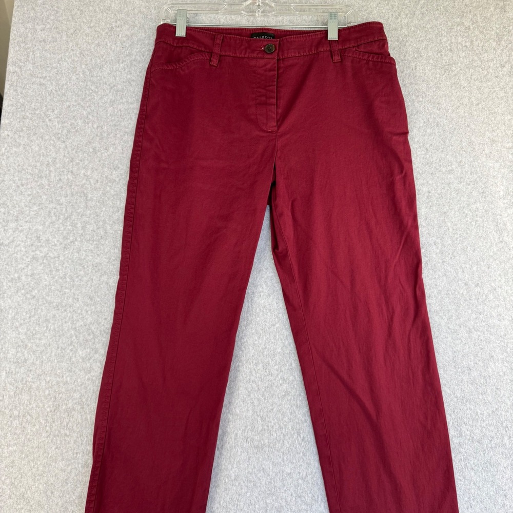 Talbots The Perfect Chino Women 10P Burgundy Good Stretch Straight Leg Pants